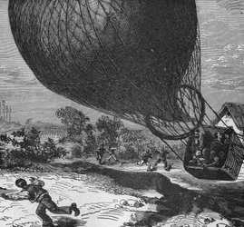 Zejście balonu „Zénith” z ciałami CrocéSpinelli i Sivel, którzy zmarli na asfiksję podczas wznoszenia, a Gaston Tissandier zemdlał. W „Albumie nauki””, Éditions Jouvet