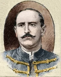 Sprawa Dreyfusa: portret Alfreda Dreyfusa (1859-1935) po jego degradacji podczas procesu Rennes w 1899 roku.