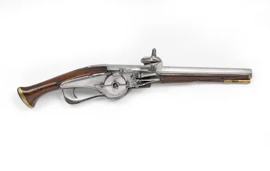Holenderski lub niemiecki pistolet z zamkiem kołowym, ok. 1630 (pistolet, zamek)