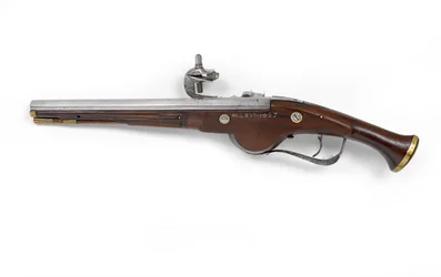 Holenderski lub niemiecki pistolet z zamkiem kołowym, ok. 1630 (pistolet, zamek)