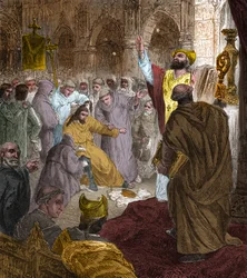 Koniec dynastii Merowingów, 751: obalenie króla Childeryka III (714-754) przez Pepina Briefa (714-768).