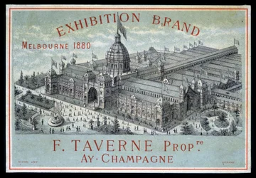 Wystawa marek w Melbourne 1880: F. Taverne Champagne.