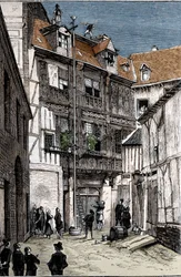 Doświadczenie barometru wodnego wykonanego w Rouen przez Pete et Blaise Pascal.