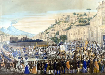 Ferdynand II (1467 - 1496) i Maria Teresa w bazylice Piedigrotta
