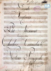 Pierwsza strona nut Wielkiej Symfonii (op. 8) Carla Augusta Cannabicha