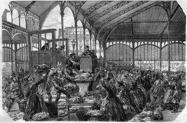 Targ Rybny - Hurtowy Targ Rybny w Paryżu w 1870 r.
