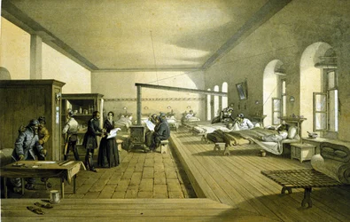 Florence Nightingale (1820 - 1910) w szpitalu w Szkocji w Turcji około 1855 r.