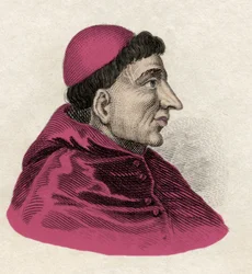 Francisco Jimenez de Cisneros (Gonzalo Jimenez de Cisneros) (1436-1517) kardynał, reformator religijny i hiszpański mąż stanu. Rycina XIX wieku.
