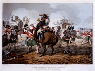 Francuscy kurasjerzy pod Waterloo – w „Anegdotach i incydentach historycznych, wojskowych i morskich, które dotarły do ramion Wielkiej Brytanii i ich sojuszników, kończące się na Waterloo” – Edward Orme, il. przez Fry, Londyn