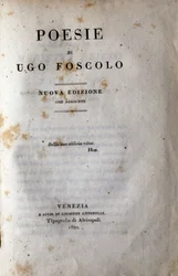 Frontyspicjum „Poezji” włoskiego poety i dramaturga Ugo Foscolo (1778-1827) 1822
