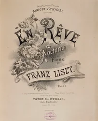 Frontyspicjum partytury „En reve” Franza Liszta (1811-1886) Bolonia z XIX wieku, miejskie muzeum muzyczne