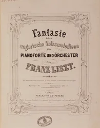 Frontyspis partytury „Fantazja na fortepian i orkiestrę” Franciszka Liszta (1811-1886) Bolonia XIX w., civico museo musicale