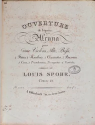 Frontyspis partytury uwertury „Alruna” Louisa Spohr