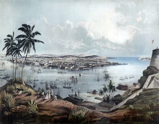 Ogólny widok Hawany (Hawana, Kuba) w 1850 roku.
