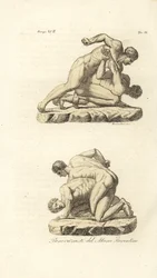 Greccy sportowcy rywalizujący w sztuce walki Pankration