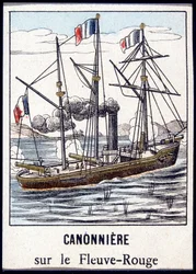 Kanonierka na rzece Czerwonej, koniec XIX wieku