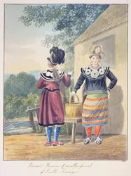 Harriet Huronne i inna samica Lorette Sauvage, ok. 1843-50 (akwarela)