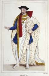 Henryk II, król Francji (1519 - 1559) grawerowanie z 1830 r