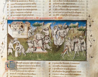 „Jak powstali pierwsi królowie”, z „Le roman de la rose”, Folio 68v
