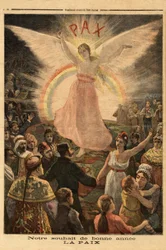 Ilustracja do życzeń noworocznych z 1894 roku, pokój dla wszystkich narodów. Rycina w „Le Petit Journal”, 1/01/1894. Kolekcja Selvy.