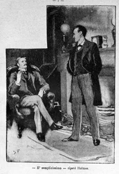 Ilustracja książki Sherlock Holmes. Koniec XIX wieku.