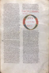 Incipit Habakuka Propha. Incipit Księgi Proroka Habakuka, XI wiek (miniatura, rękopis błoniasty)