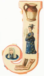 J: słój, japończyk, szczęka, sędzia (kolor litho)