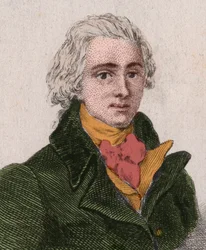 Jean-Pierre-Claris (Jean Pierre Claris) de Florian (1755-1794), dramaturg, powieściopisarz, poeta, bajkopisarz francuski (1755-1794). Grawerowanie z 1876 roku.