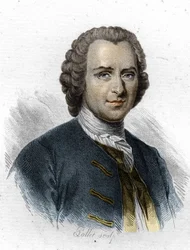 Jean Jacques Rousseau, francuskojęzyczny pisarz i filozof z Genewy. Grawerowanie z XIX wieku