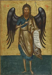 Jan Chrzciciel (tempera jajeczna i złota listka na zaprawie na płótnie i drewnie)