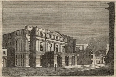 La Scala w Mediolanie - Widok na Teatr La Scala w Mediolanie, Włochy - (Teatro alla Scala Milan) - 1837
