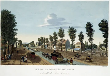 Bariera Maine, około 1820 r. - w „Widokach Paryża” Courvoisier