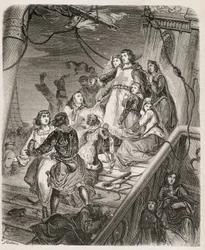 La galère de Saint Louis - w „Historia papieży, królów, królowych, cesarzy, na przestrzeni wieków” Maurice Lachatre 1857