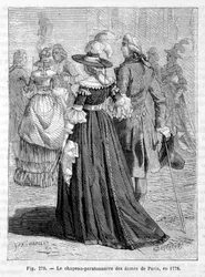 Czapka piorunochronowa Damy Paryża 1778 - grawer