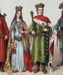 Władysław II lub V Jagiellon (1350-1434), wielki książę litewski i król polski. Chromolitografia XIX wieku.