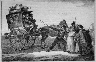 Les Omnibus de Paris w XIX wieku: Le Cuckoo - rycina z 1892 r.