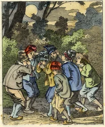 Mały Poucet i jego bracia Zagubieni w lesie. Ilustracja do bajki „Le Petit Poucet” autorstwa Charlesa Perraulta