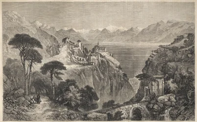 Madonna del Sasso, Szwajcaria - Klasztor Matki Bożej w Sasso - Niedaleko Locarno nad Jeziorem Maggiore - Kanton Ticino w Szwajcarii - 1861