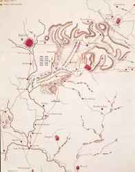 Mapa bitwy pod Austerlitz, 2 grudnia 1805