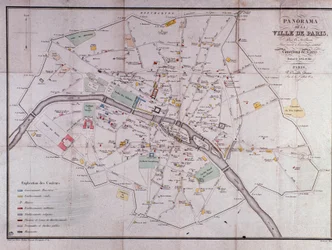 Mapa miasta Paryża w 1840 roku.