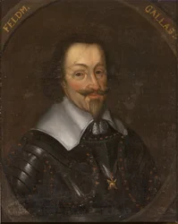 Matthias Gallas, hrabia Campo i książę Lucery, austriacki generał - Portret Matthiasa Gallasa (1584-1647), hrabia Campo, książę Lucery, Anonim Olej na płótnie. Wymiary : 65x55 cm. Muzeum Narodowe w Sztokholmie