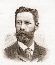 Członkowie Akademii Francuskiej w 1895 r.: portret Eugeniusza Melchiora (Eugeniusza Melchiora) de Vogue (1848-1910), francuskiego pisarza.