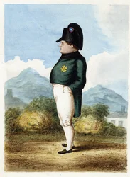 Napoleon Bonaparte na wyspie św. Heleny - Nieznany oficer artylerii - 1817 - Akwarela na papierze - 30x22,6 - Kolekcja prywatna