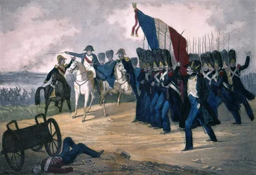 Napoleona I w Waterloo 18.06.1815 - Grawerowanie XIX wieku