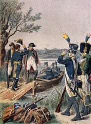Napoleon i Massena na wyspie Lobau