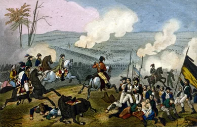 Napoleon w bitwie pod Marengo przeciwko Austriakom, czerwiec 1800.