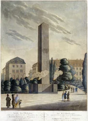 Obelisk przed zamkiem w Weimarze