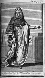 Ordery Rycerskie. Kawaler de Saint Michel we Francji w XV wieku. W „”Historii zakonów rycerskich czy rycerskich, bezpiecznych i rutynowych milicji obojga płci, które powstały do tej pory. Wydanie zaczerpnięte z Abbe Giustiniani, R.P.Bonani, M