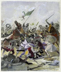 Othon 1er (912-973) zaskoczony przez buntowników w Rzymie - w „Histoire des Popes” Maurice Lachatre