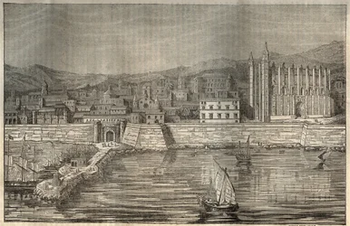 Palma de Majorca, Majorka (Majorca), Baleary - grawerowanie 1837